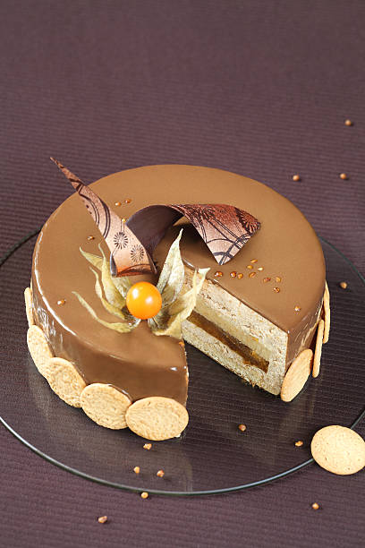 istock Yellow Plum and Hazelnut Entremet Cake 531930881