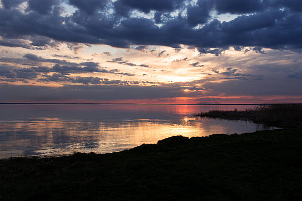 Colorful sunset on the water
