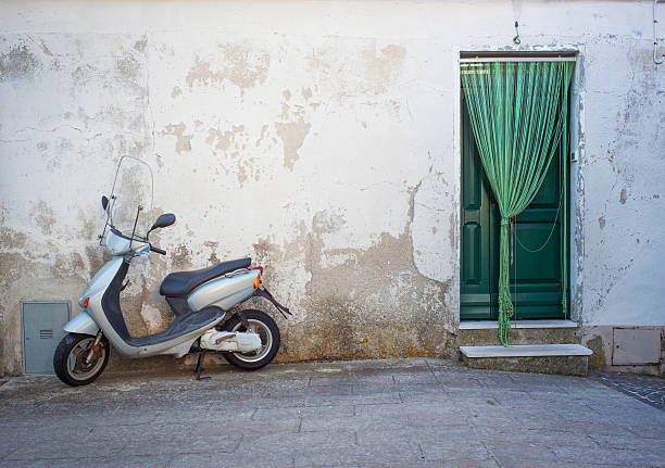 istock Green Door And Scooter 531931040