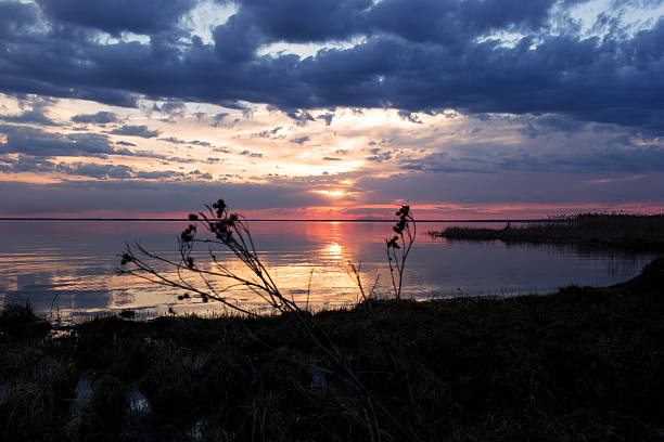 istock Colorful sunset on the water 531931112
