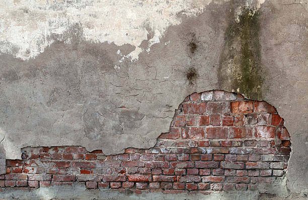 istock Texture of old wall covered with gray stucco 531931593