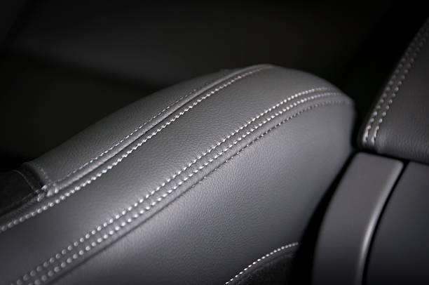 istock Leather car seats  detail with focus on stitch 531934144