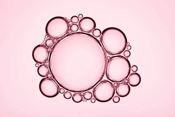 Photo of Pink Soap Bubbles 3 - Water Abstract Macro Foam Background