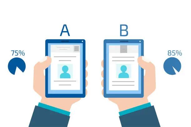 Vector illustration of Split testing. A-B comparison.