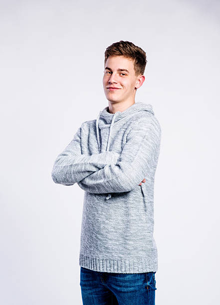istock Boy in jeans and t-shirt, young man, studio shot 531935442