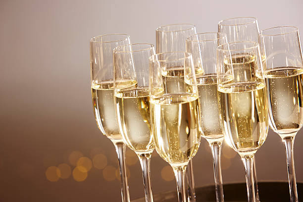 istock Glasses full of champagne on a tray 531937658