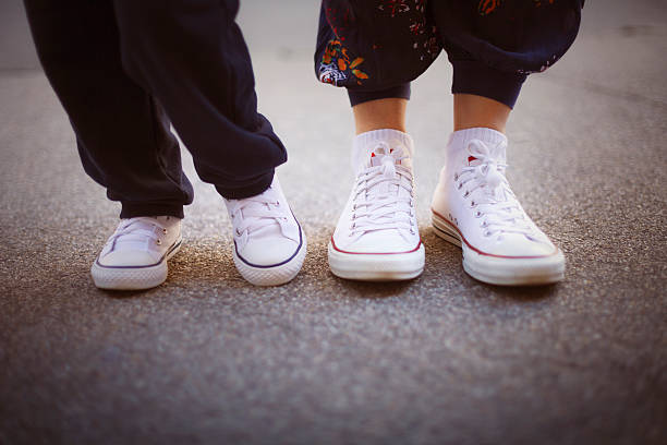istock Mom and boy wearing sneakers 531939280