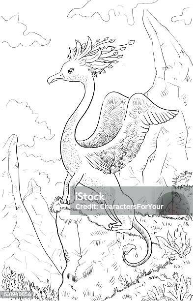 Fantastic Animal With Head Of A Bird Body Of Lion Stock Illustration - Download Image Now