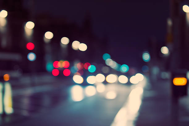 istock Artistic style - Defocused, blurred urban abstract traffic background 531940630