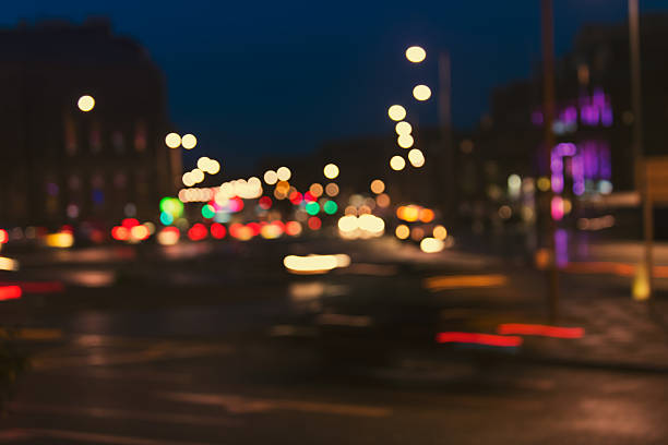 istock Artistic style - Defocused, blurred urban abstract traffic background 531940764