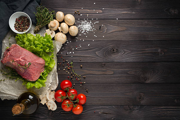 istock ingredients for cooking meat, the top view 531940956