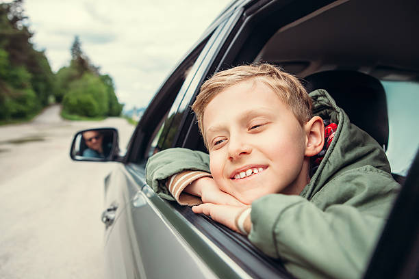 istock Dreaming boy look out from the car window 531941220