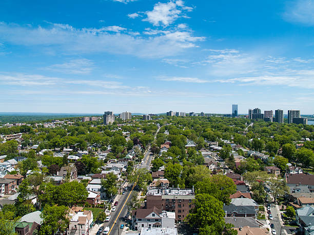 View of Northern NJ from Cliffside Park stock photo