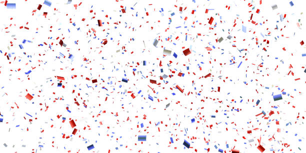 istock Paper Confetti in American Flag Color Falling 531942220