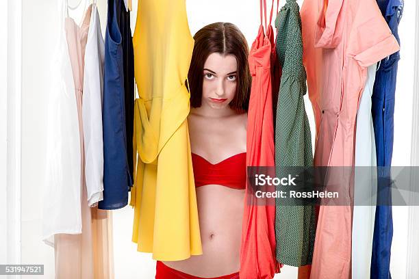 Woman In Wardrobe Stock Photo - Download Image Now - 2015, Achievement, Adult
