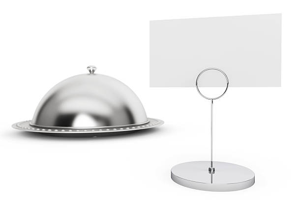 istock Restaurant cloche with blank calling card 531947705