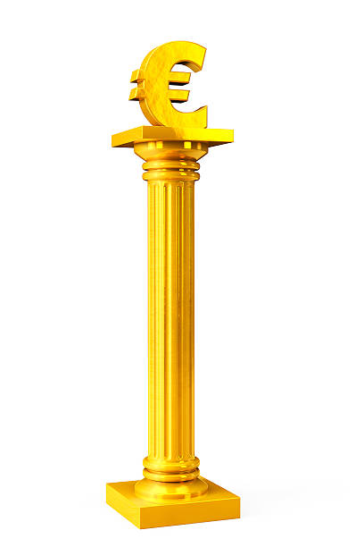 istock Golden Classic Greek Column with euro sign 531947765