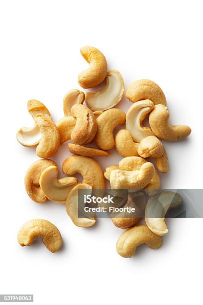 Nuts Cashew Nuts Stock Photo - Download Image Now - Cashew, White Background, Nut - Food