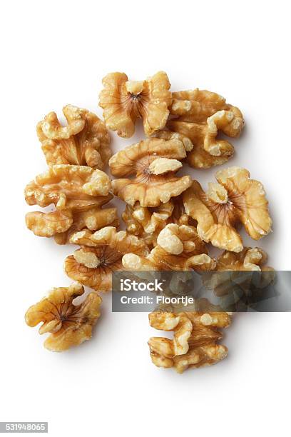 Nuts Walnut Stock Photo - Download Image Now - Walnut, White Background, Nut - Food