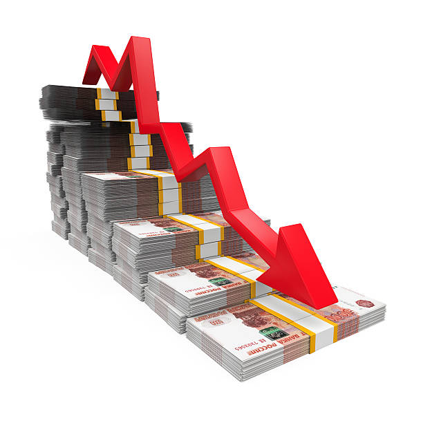 istock Russian Ruble and Red Arrow 531948745