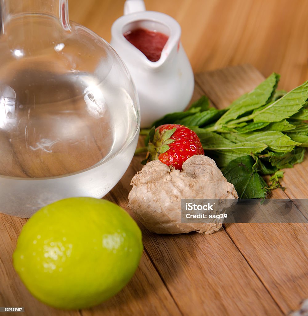 Ingredients Ingredients for the berry sauce 2015 Stock Photo