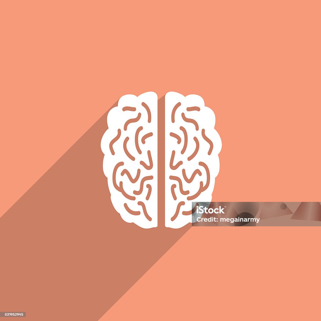 flat human brain icon. human brain web flat icon illustration. 2015 Stock Photo