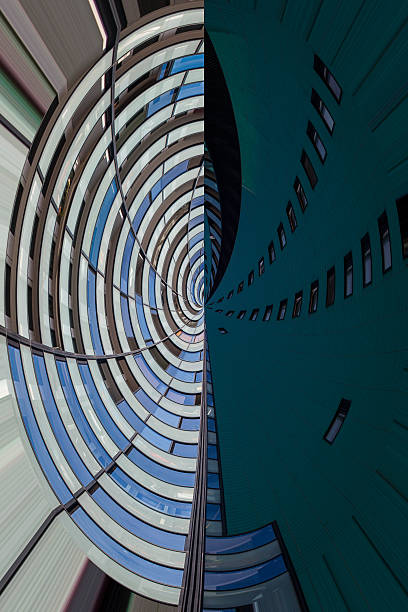 istock Abstract facade lines and glass reflection on modern building 531953135