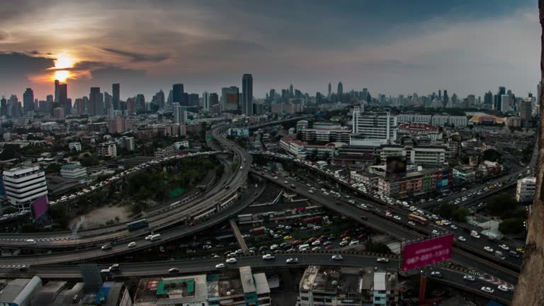 bangkok city traffic timelapse video. 4k format