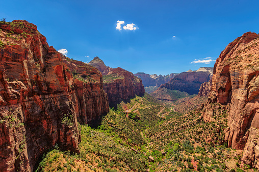 Zion National Park in Utah as seen from the Angel's Landing Hike