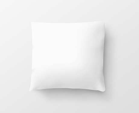 En blanco blanco funda de almohada diseño maqueta, aislado, trazado de recorte, 3D photo