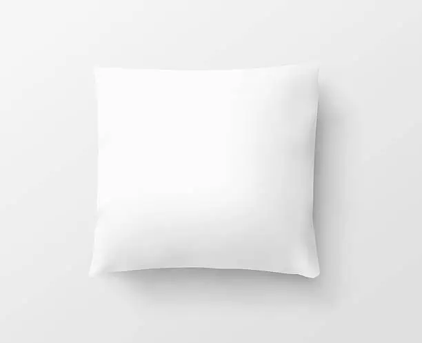 Blank white pillow case design mockup, isolated, clipping path, 3d illustration. Clear pillowslip cover mock up template. Bed cotton pillow shell ready for texture, pattern. Clean pillow empty sham.
