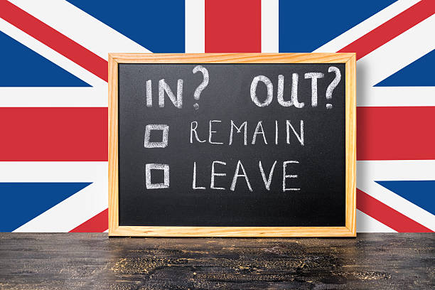 istock Brexit UK EU referendum concept with flag and handwriting text 531970682