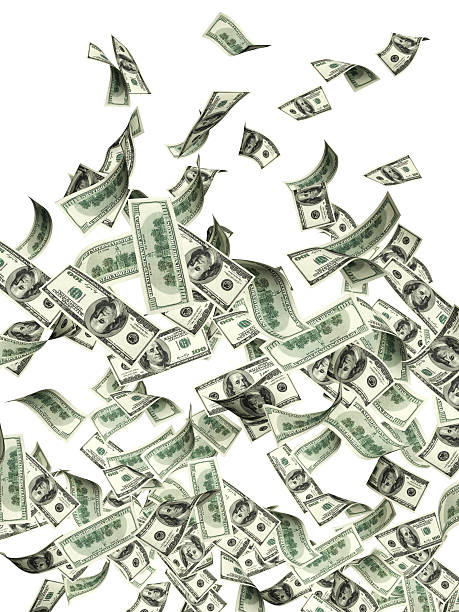 istock Flying banknotes of dollars 531973088