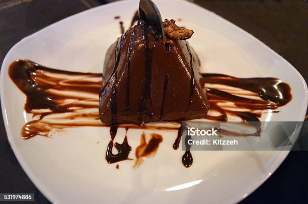 Chocolate Mousse Pyramid Stock Photo - Download Image Now - Baked, Brown, Cake