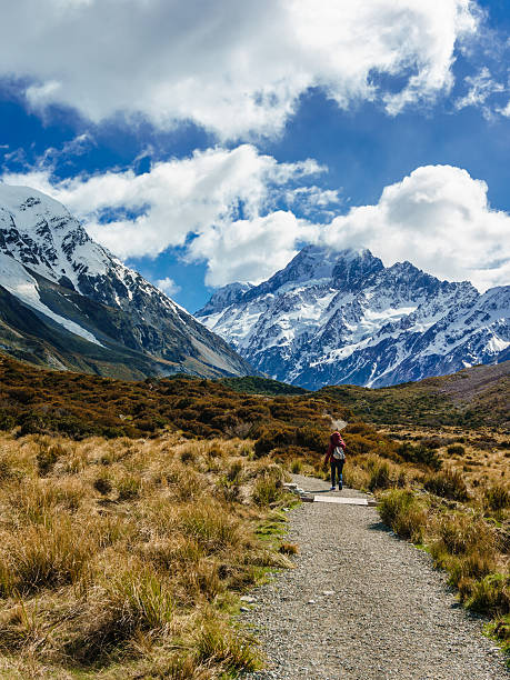 istock Woman walking through Hooker Valley trail 531976550