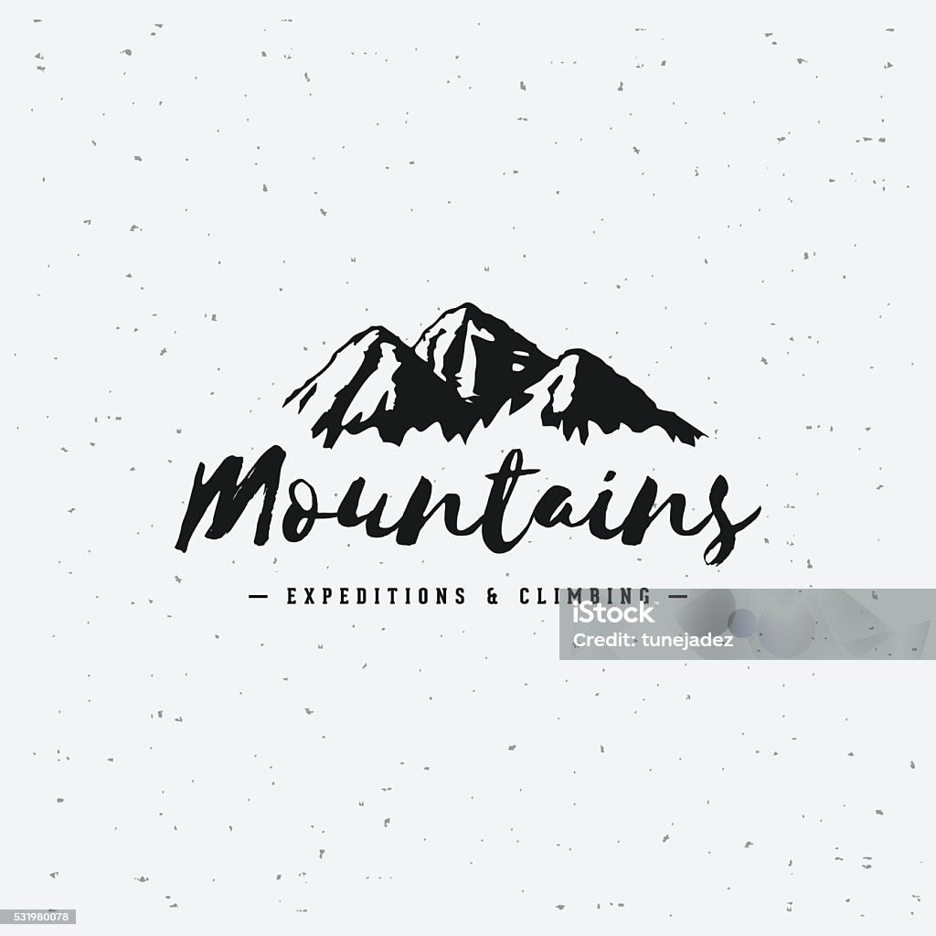 Gebirge grau Schild - Lizenzfrei Berg Vektorgrafik