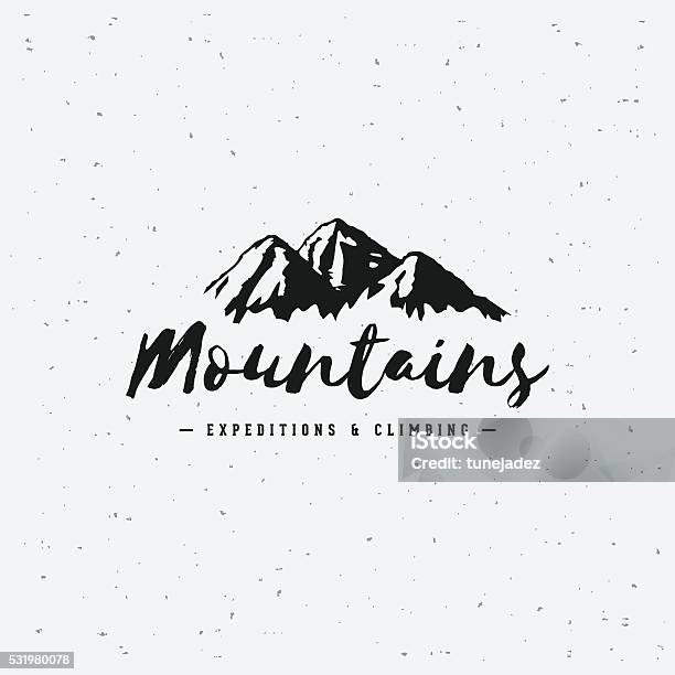 Gebirge Grau Schild Stock Vektor Art und mehr Bilder von Berg - Berg, Icon, Winter