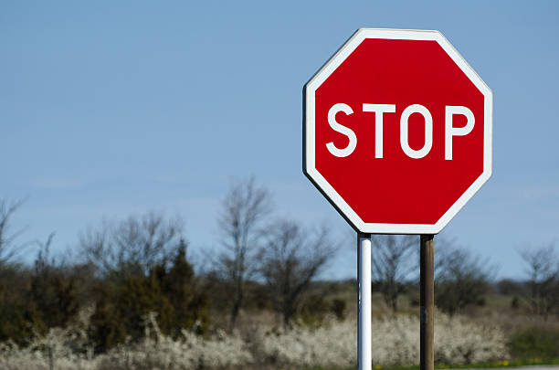 istock Stop roadsign with nature background 531981326
