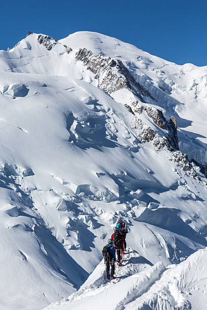 istock Group of Climbers Going at Mont Blanc Summit, Chamonix, France 531985417