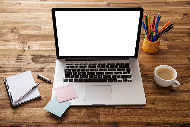 istock Office workplace with wooden desk. 531985561