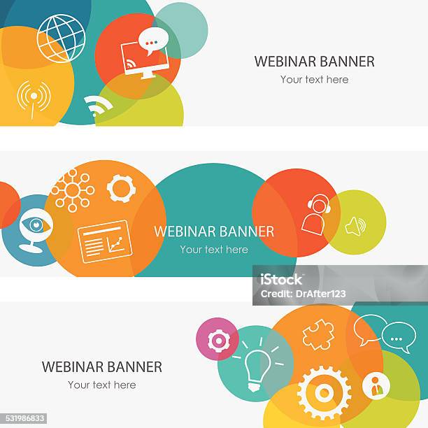 Webinar Banners Stock Illustration - Download Image Now - Backgrounds, Web Conference, Education