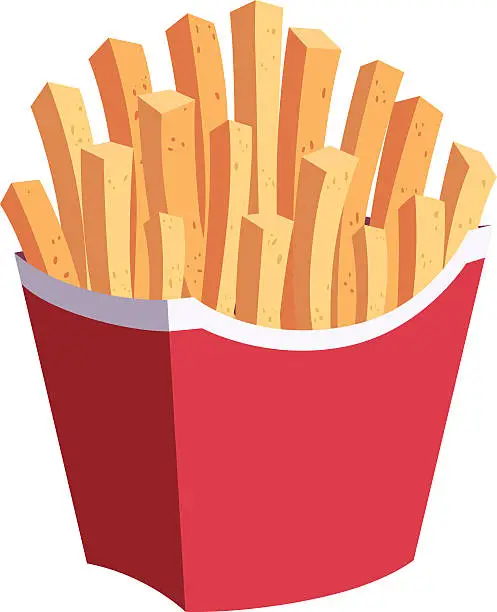 Vector illustration of French Fries Cartoon