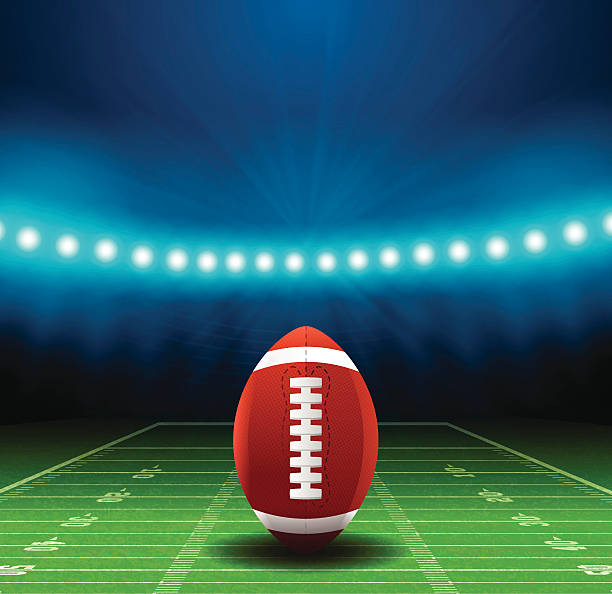 superbowl-football-feld hintergrund - built structure image type descriptive position face to face stock-grafiken, -clipart, -cartoons und -symbole