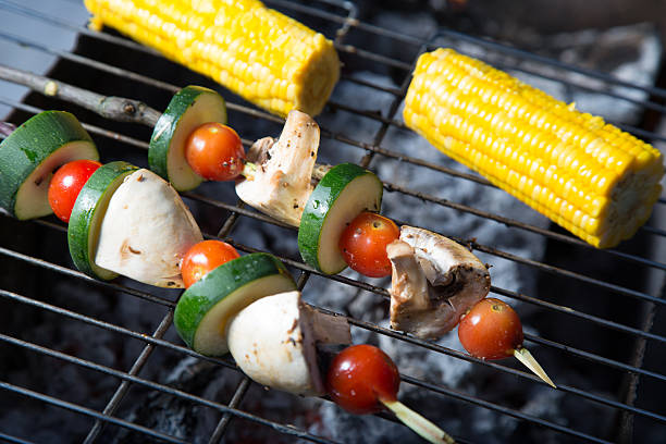 istock Vegetarian skewers on the grill 531987717