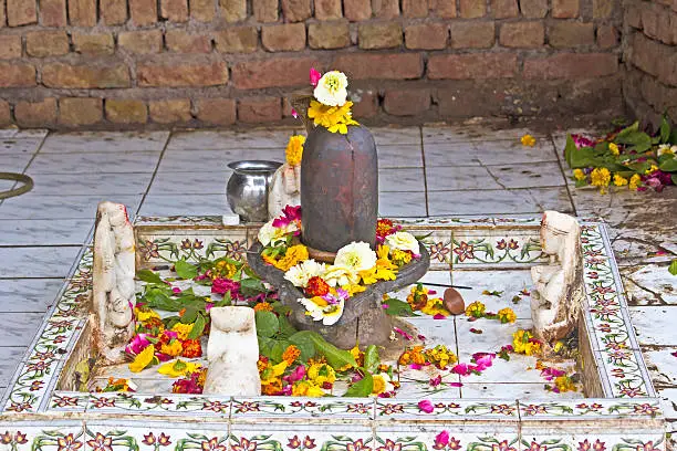 Shiva-lingam, deity of Lord Shiva, in Vrindavan
