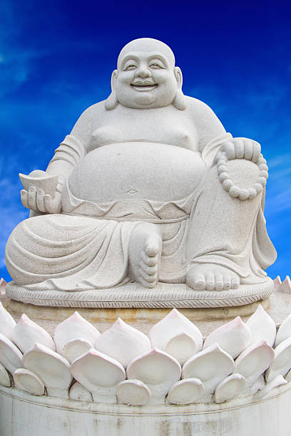 Smiling Big Buddha Statue isolated With clipping path