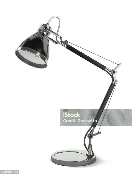 Office Desk Lamp Stock Photo - Download Image Now - Electric Lamp, Office, Cut Out