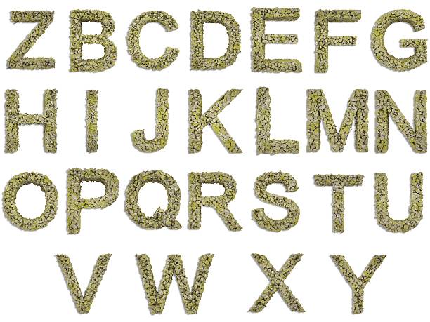 istock Alphabet made of stone broken into pieces. 3d illustration 531989658
