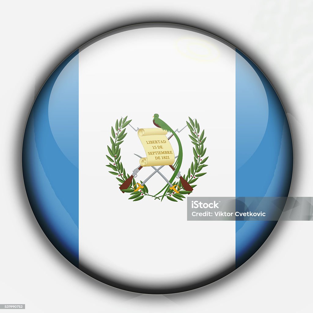 Shine button flag - Guatemala Circle stock illustration