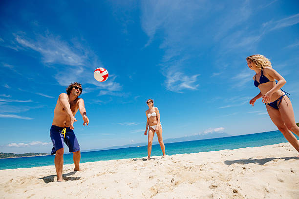istock Let play together beach voleyball in summer on beach 531993410